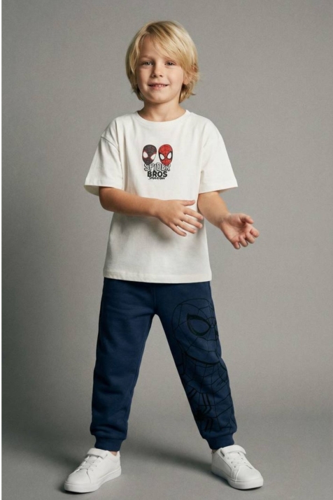 Детски комплект за момче с къс ръкав, тъмно син цвят