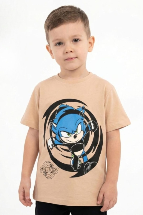 Детска тениска за момче, кафяв цвят 