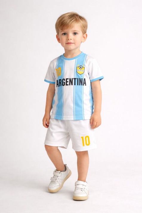 Детски комплект за момче с къс ръкав, син цвят