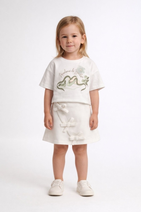 Детска пола, цвят екрю 