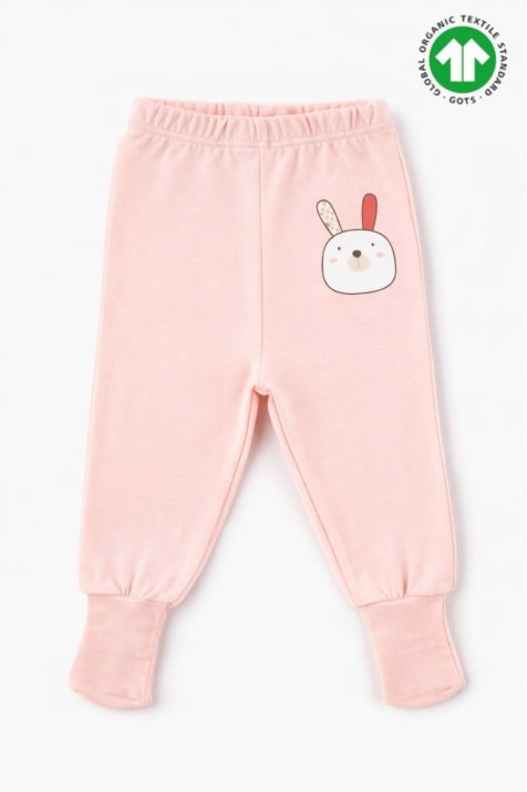 Бебешки ританки органичен памук за момиче, розов цвят