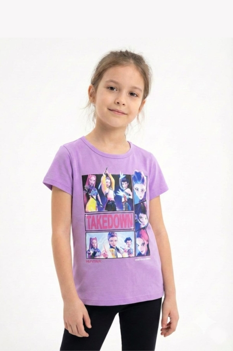 Детска тениска за момиче, лилав цвят 