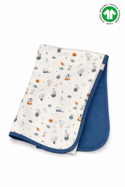 Бебешка пелена от органичен памук, син цвят