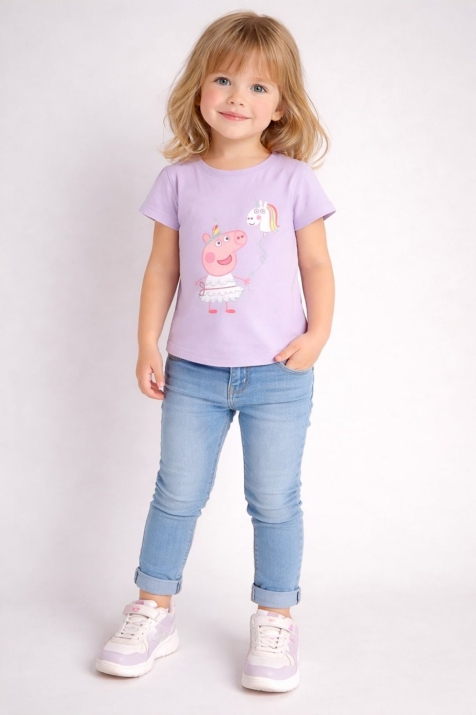Детска тениска за момиче, лилав цвят