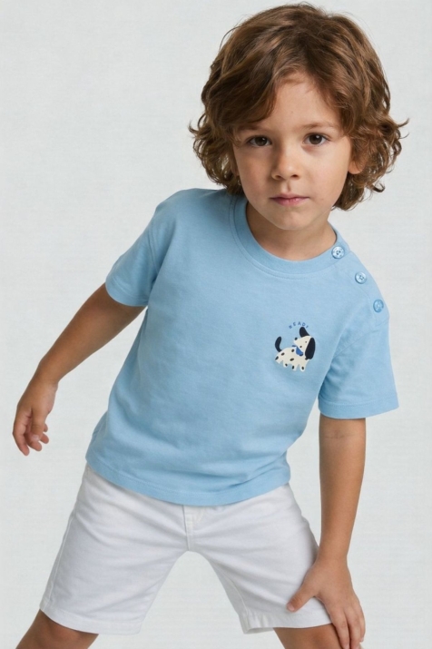 Детска тениска за момче, светло син цвят