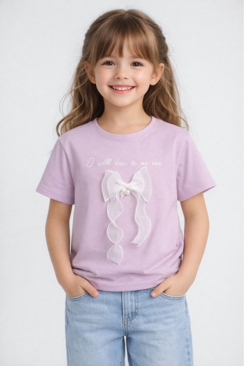 Детска тениска за момиче, лилав цвят 
