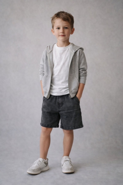 Детски къси панталонки за момче, черен цвят 