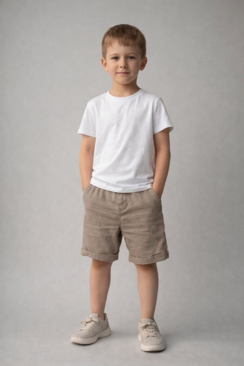 Детски къси панталонки за момче, кафяв цвят 