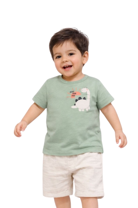 Детска тениска за момче, зелен цвят