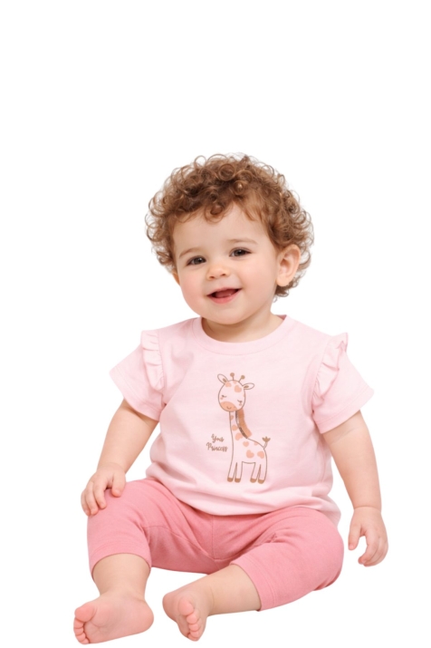 Детска тениска за момиче, розов цвят