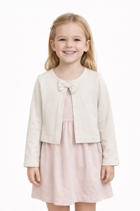  Детска жилетка за момиче, бежов цвят  