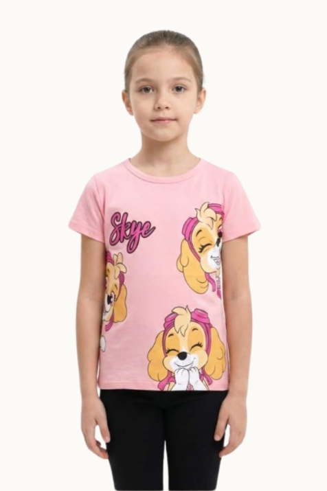 Детска тениска за момиче Paw Patrol, розов цвят 