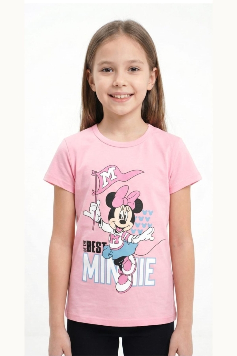 Детска тениска за момиче, розов цвят  