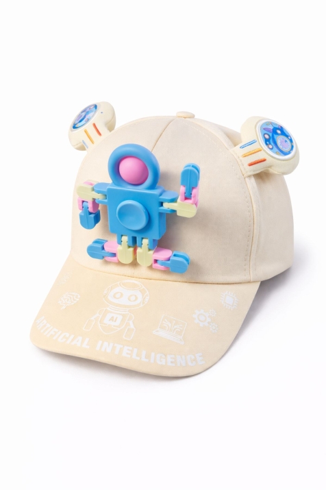 Детска шапка , светло жълт цвят