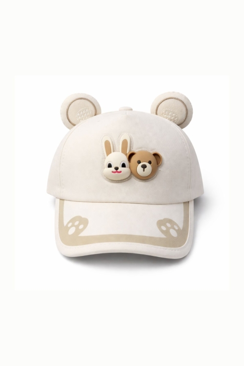 Детска шапка за момче, светло бежов цвят