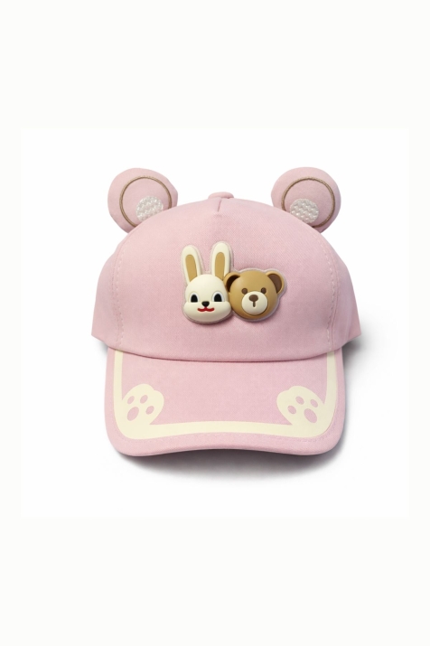 Детска шапка за момиче, розов цвят