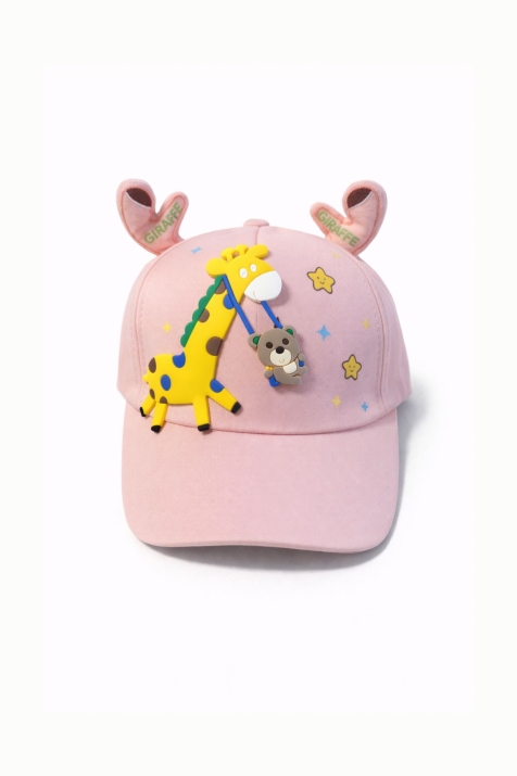 Детска шапка за момиче, розов цвят
