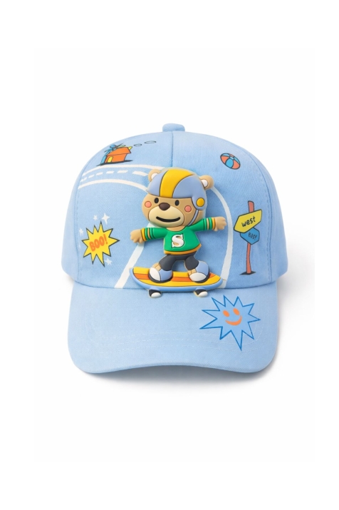 Детска шапка за момче, син цвят