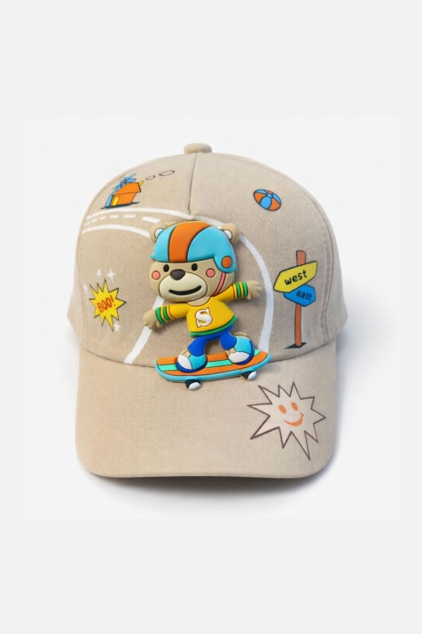 Детска шапка за момче, кафяв цвят