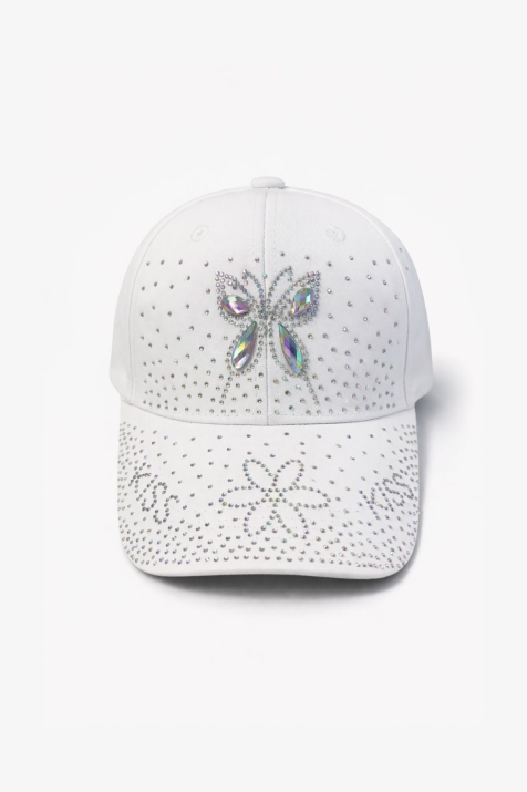 Детска шапка за момиче, бял цвят