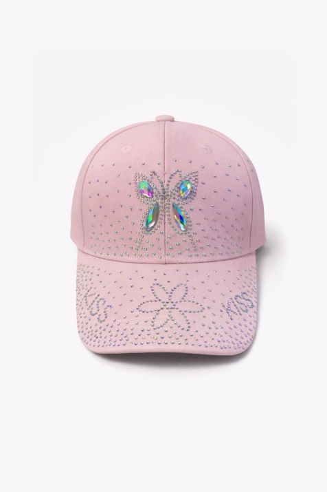 Детска шапка за момиче, тъмно розов цвят