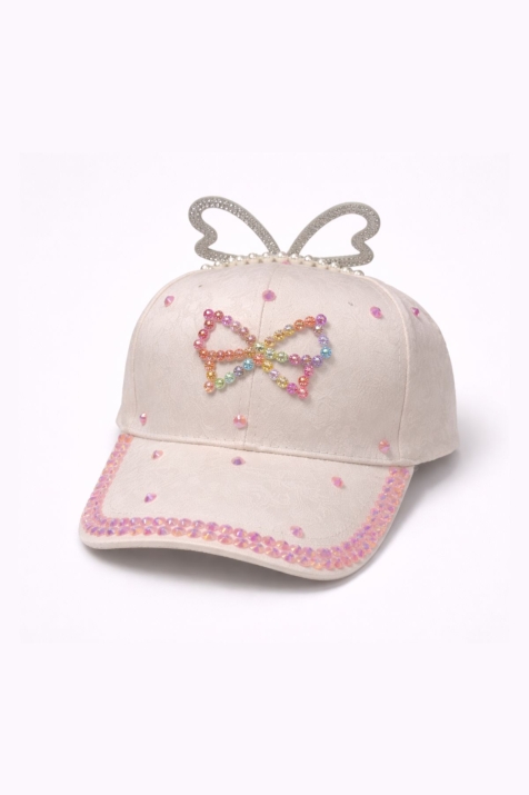 Детска шапка за момиче, бежов цвят