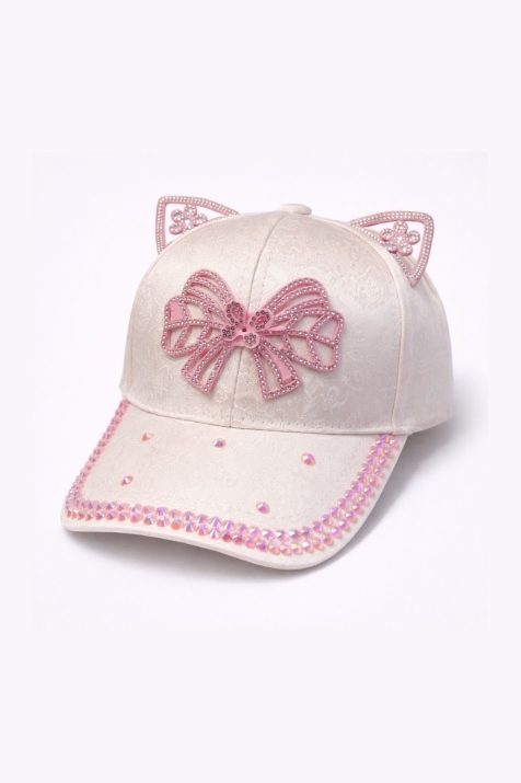 Детска шапка за момиче, бежов цвят