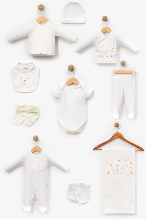 Бебешки комплект за изписване 10 части, цвят екрю  