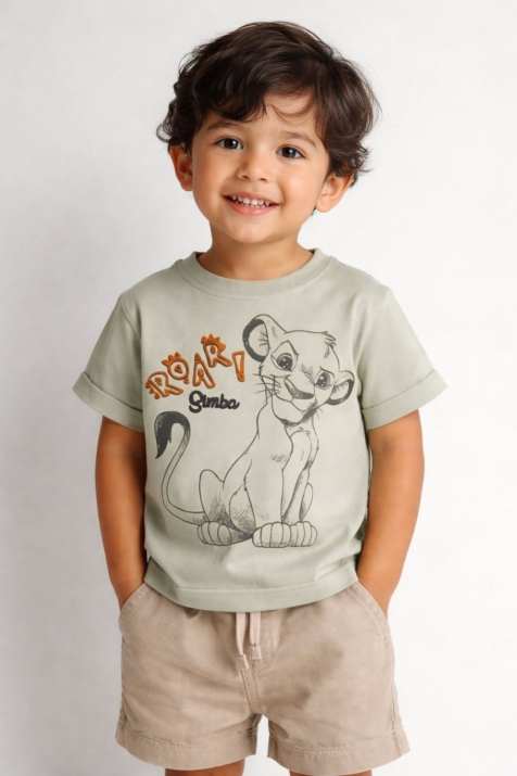 Детска тениска за момче, зелен цвят