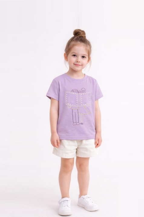 Детска тениска за момиче, лилав цвят