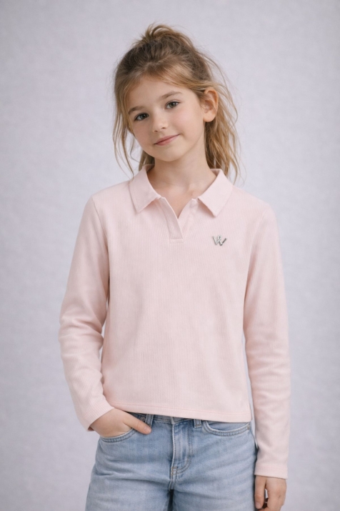 Детска блуза за момиче, светло розов цвят