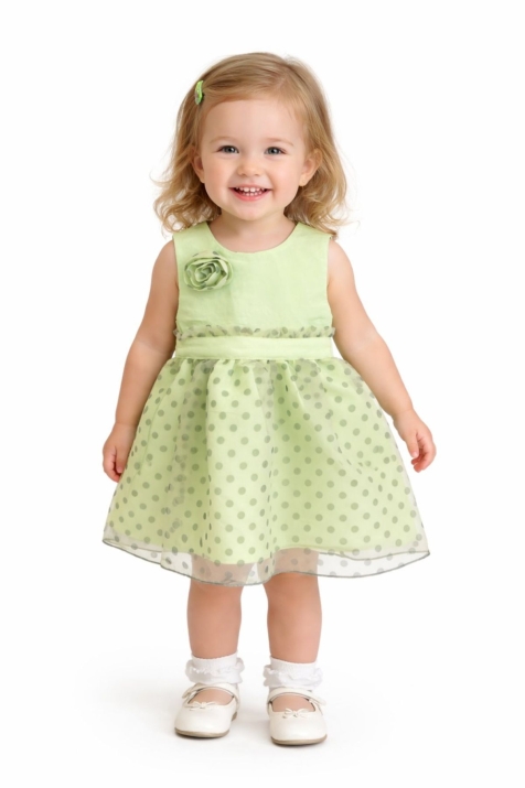 Детска рокля, зелен цвят