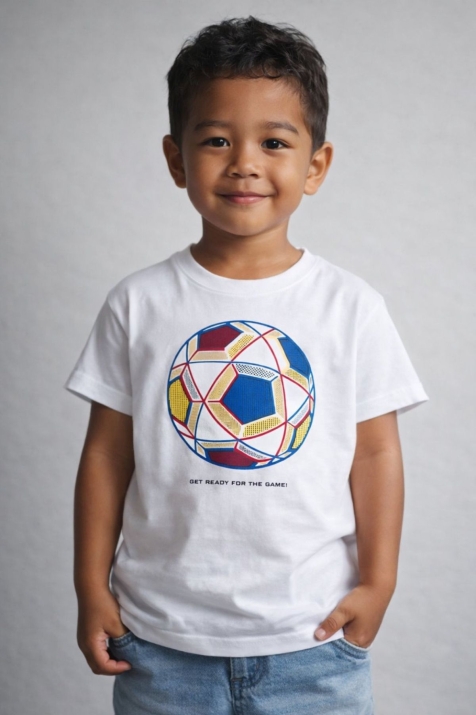 Детска тениска за момче, бял цвят