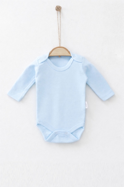 Бебешко боди с дълъг ръкав, син цвят 