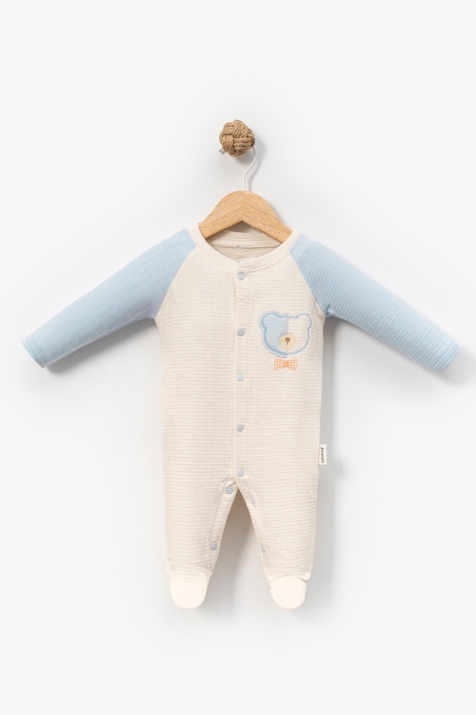 Детски гащеризон за момче, цвят екрю 