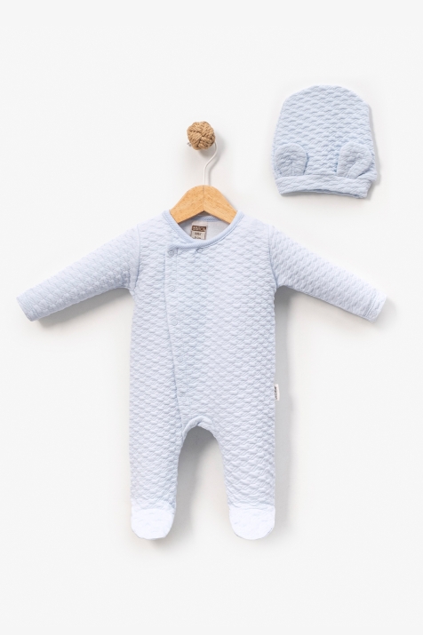 Детски гащеризон за момче с дълъг ръкав, син цвят