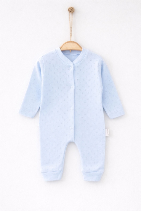 Бебешки гащеризон за момиче с дълъг ръкав, син цвят