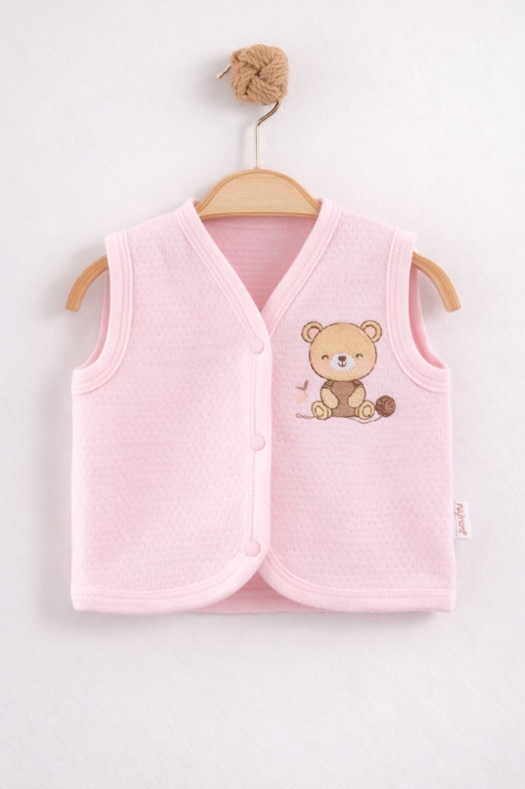 Бебешки елек за момиче, розов цвят