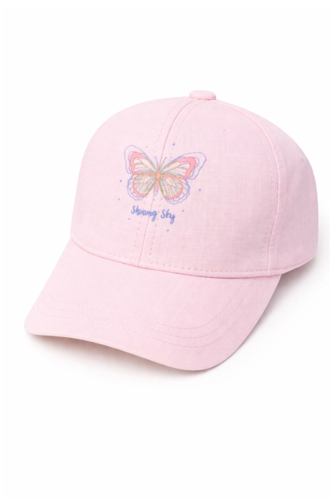 Бебешка шапка за момиче, розов цвят  