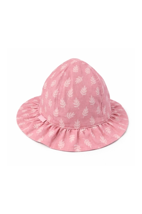 Детска шапка за момиче, тъмно розов цвят