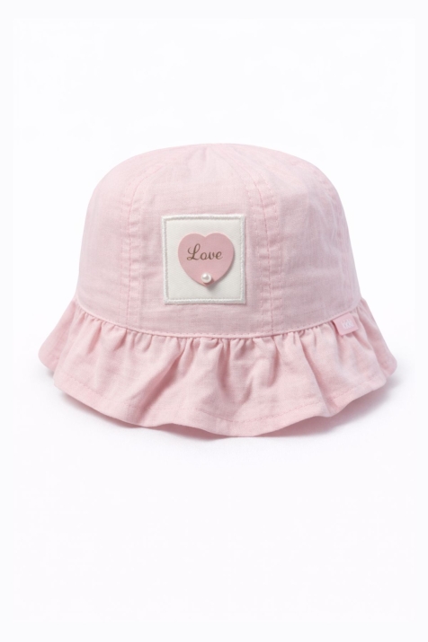 Детска шапка за момиче, розов цвят