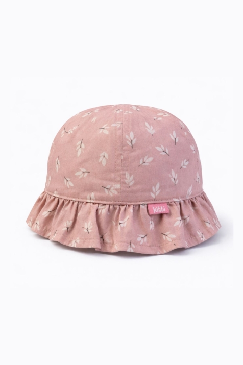 Бебешка шапка за момиче, тъмно розов цвят