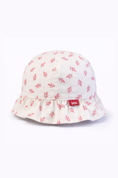 Бебешка шапка за момиче, бял цвят