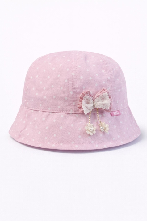 Детска шапка за момиче, розов цвят