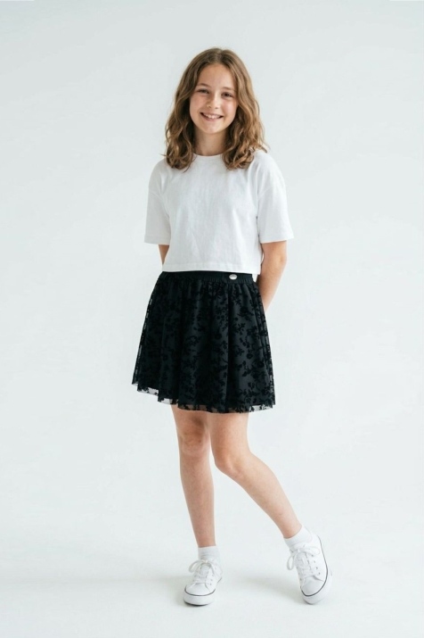 Детска пола, черен цвят 