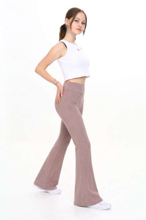 Детски спортен панталон за момиче, кафяв цвят