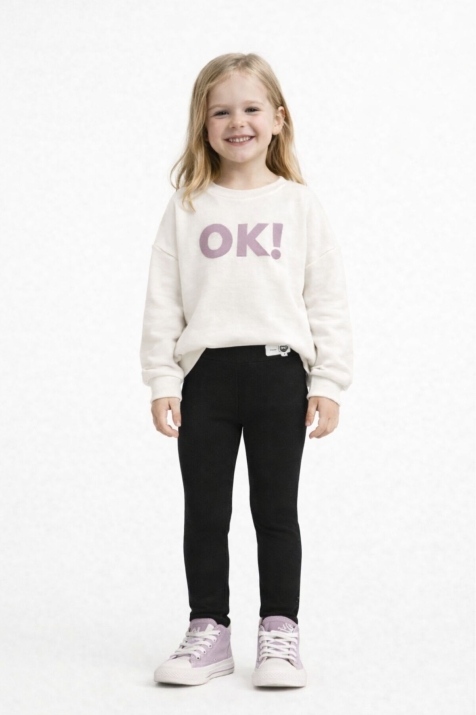 Детски клин рипс за момиче, черен цвят