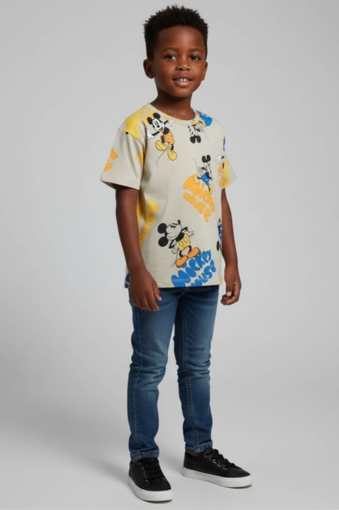 Детска тениска момче, бежов цвят