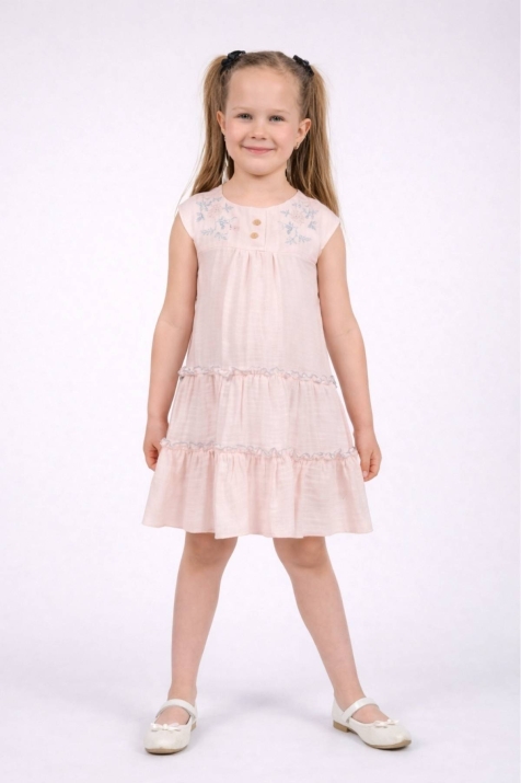 Детска рокля, розов цвят  