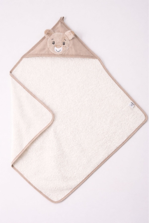 Бебешка хавлия за баня, бежов цвят 